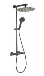 FERRO Zestaw natryskowy, termostatyczny TREVI GUN METAL.
