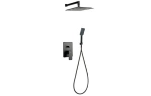 VALVEX Zestaw natryskowy CARRE, podtynkowy, BLACK.