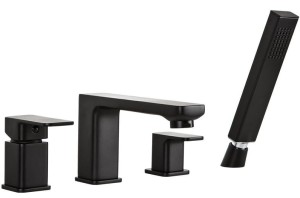 VALVEX Bateria wannowa LOFT BLACK 4-otworowa, stojąca.